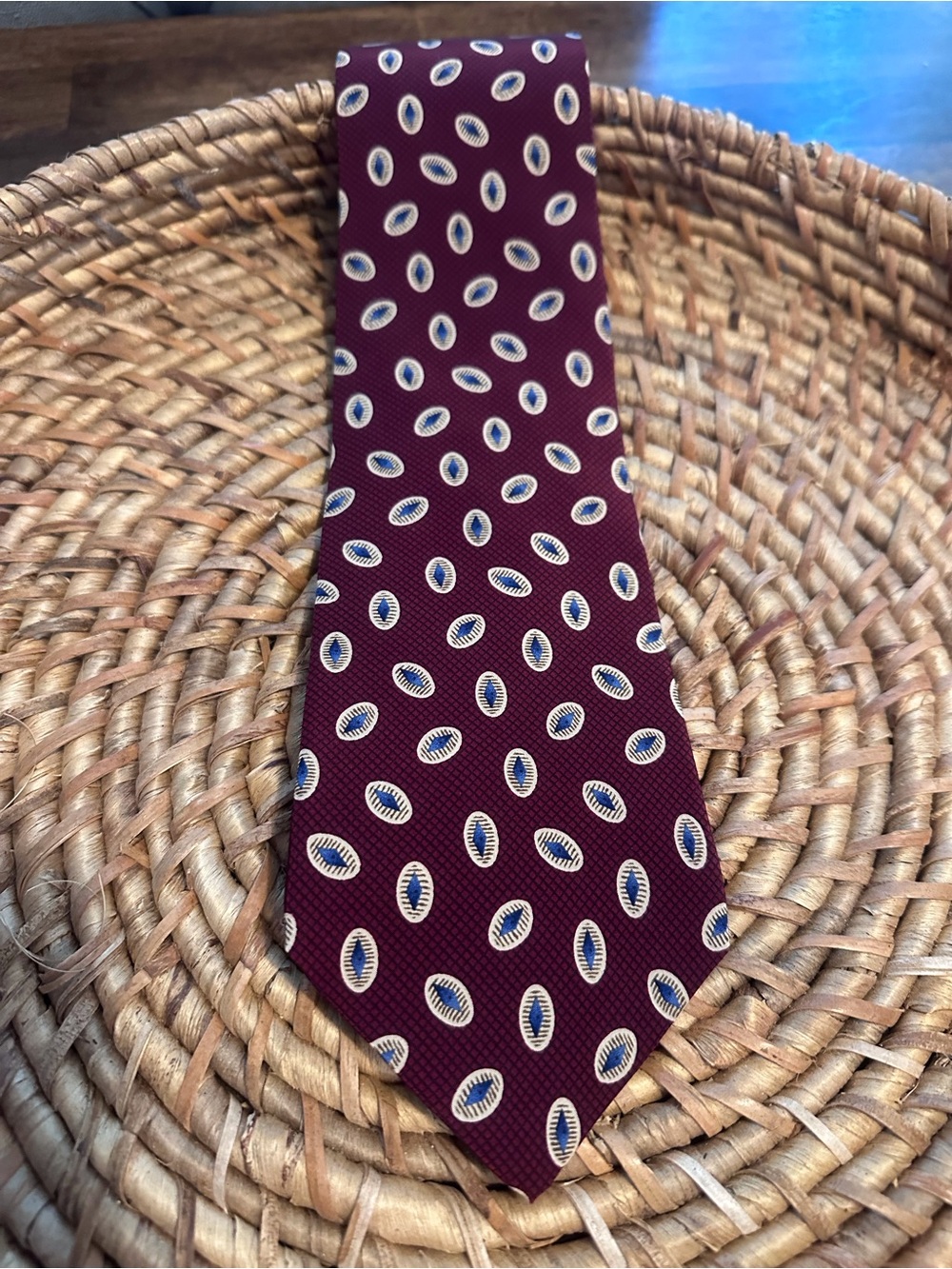 Vintage Stanley Blacker 100% Silk Necktie Burgandy